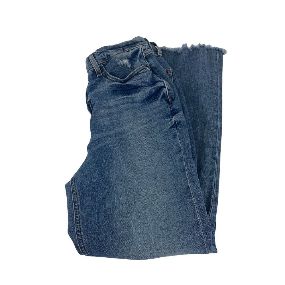 * River Island Bella Straight Leg Jeans UK 10 Frayed Hem Medium Wash - Picture 2 of 16